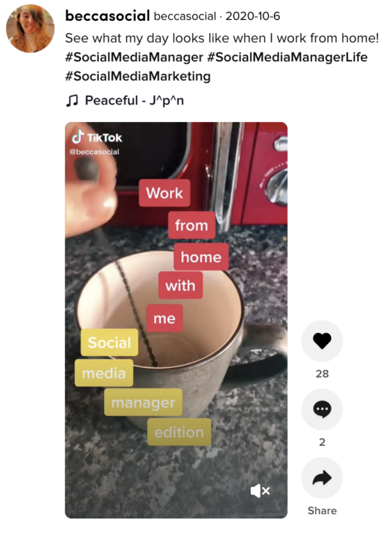 Social media manager day in the life TikTok video