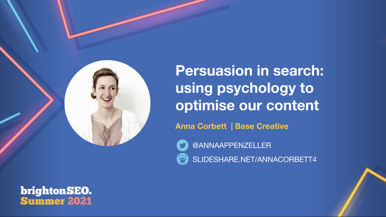 Anna Corbett, Director of Client Success at Base Creative, at BrightonSEO